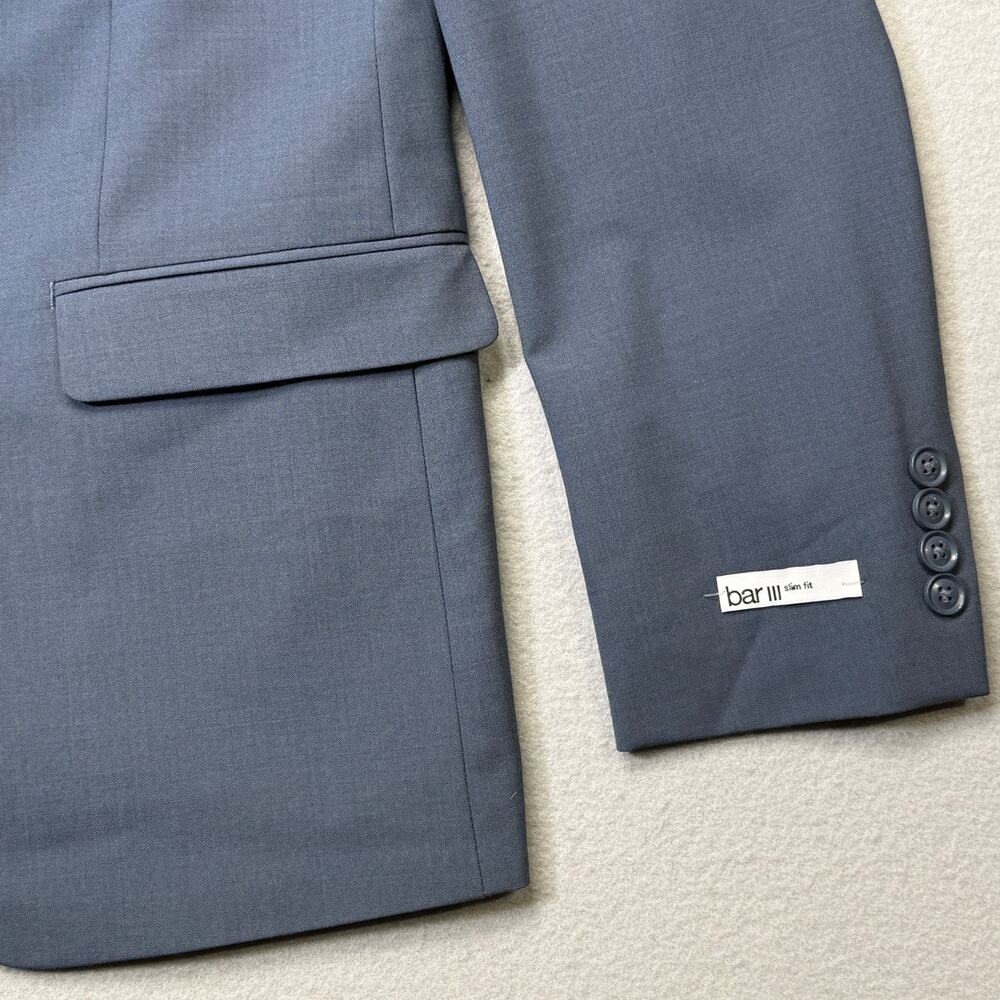 Bar III Men's Slim-Fit Wool-Blend Solid Suit Jacket, blue 38R $450 - Picture 5 of 13